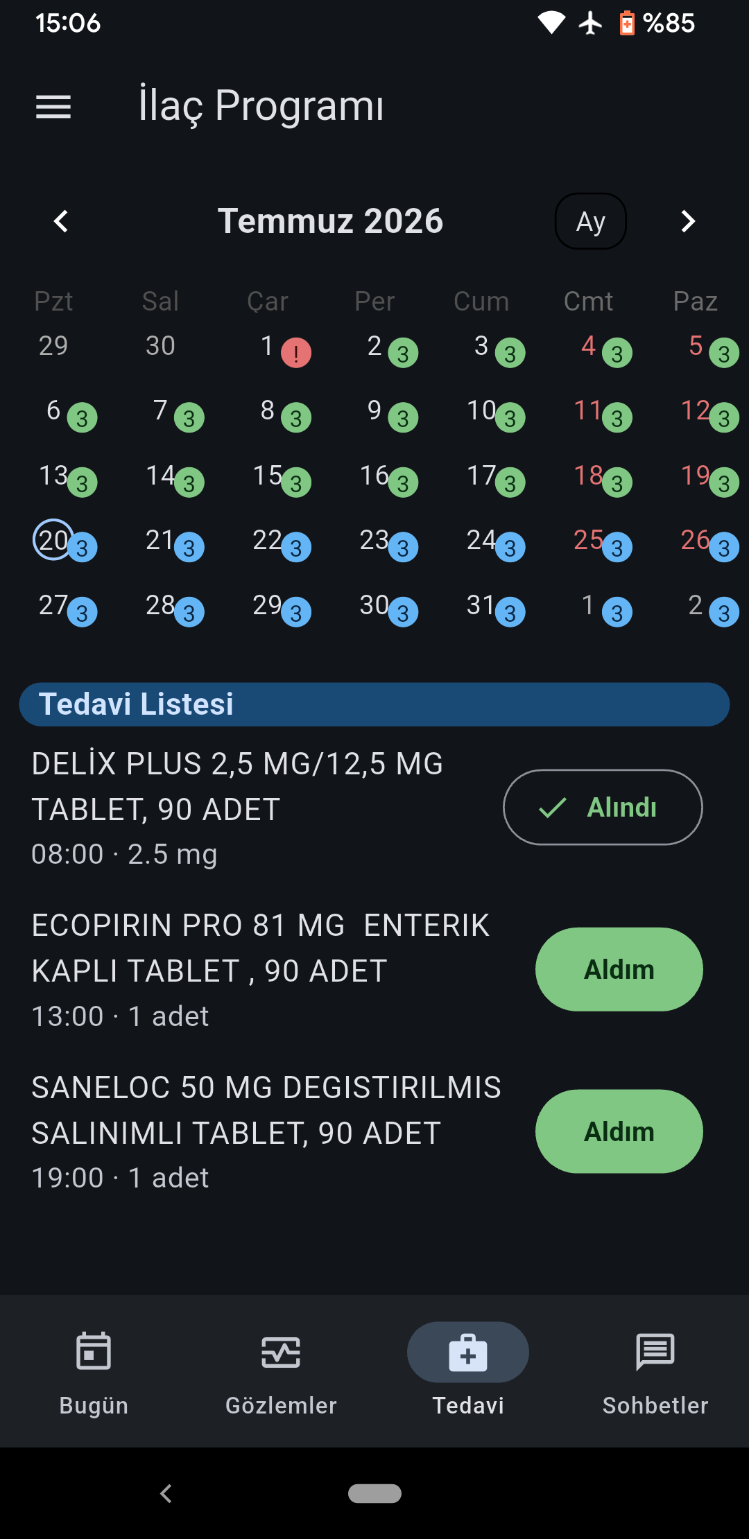Mobil uygulama — İlaç Programı