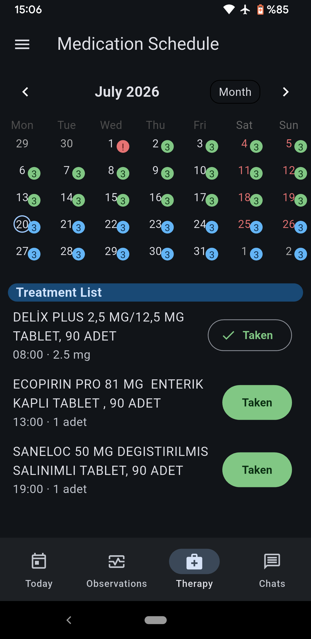 Mobile app — Medication Schedule