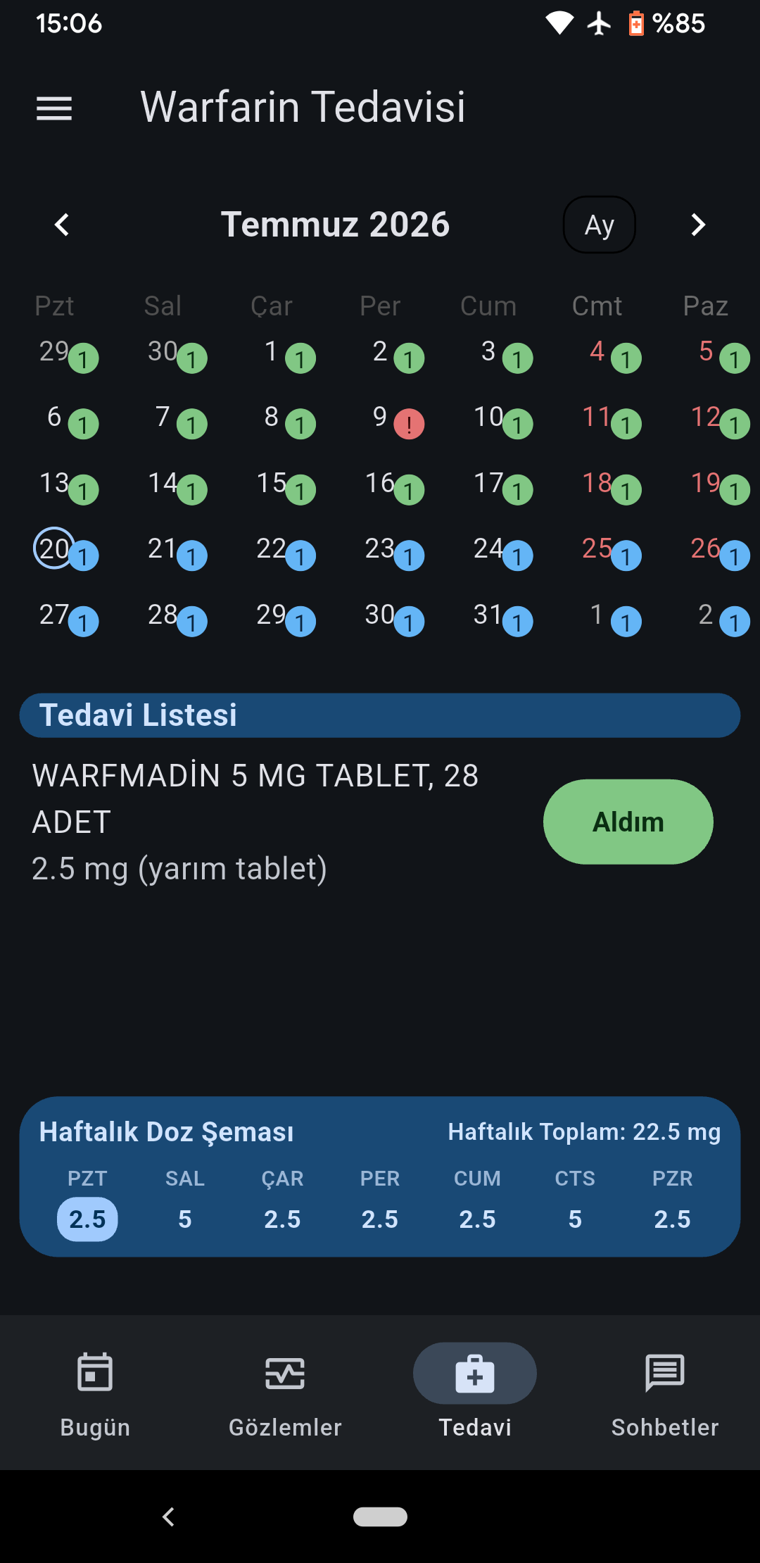 Mobil uygulama — Warfarin Tedavisi